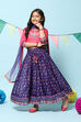 Pink Purple Viscose Short Kurta Yarndyed Suit Set