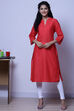 Peach Cotton Flax Kurta image number 0