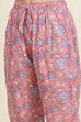 White and Pink Cotton Floral Hand Block Unstitched Suit Set image number 3