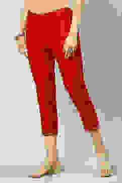 Red Art Silk Cotton Narrow Pants image number 2