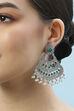 Oxidised Green Brass Earrings image number 1