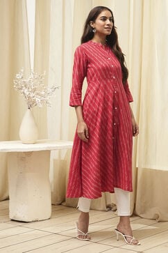 Marron Cotton Short Yarndyed Kurti image number 4