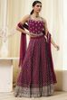 Burgundy Georgette Lehenga Set  image number 6