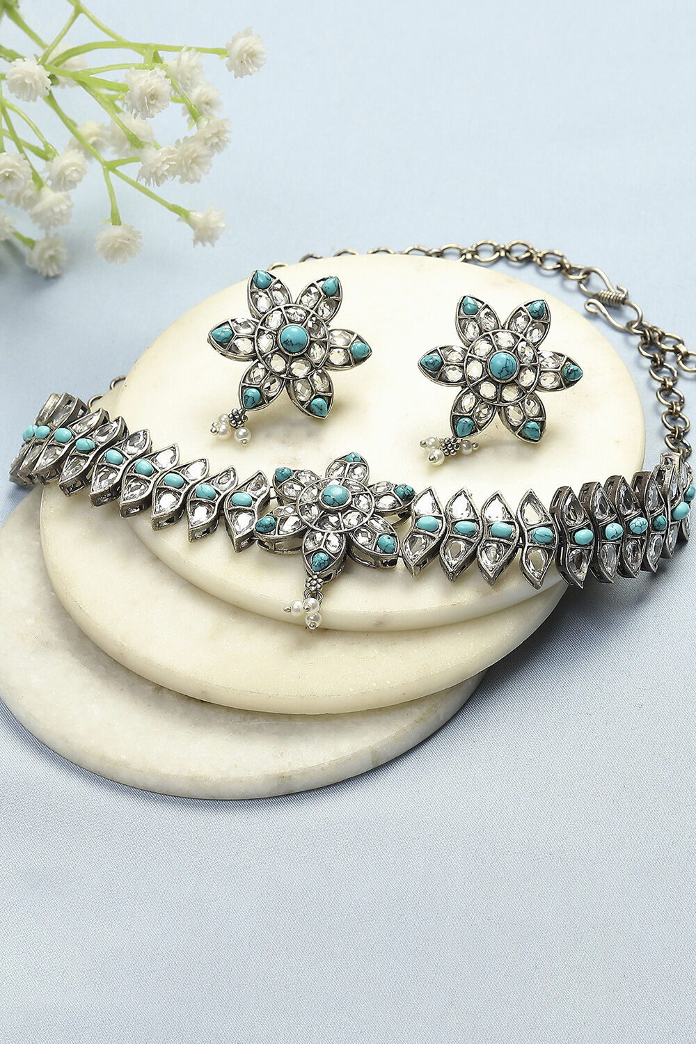 Turquoise Brass Set image number 0