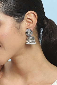 White Brass Jhumka image number 1