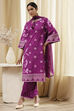 Berry Purple Cotton Straight Suit Set