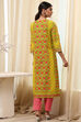 Green Cotton Printed Straight Kurta image number 3