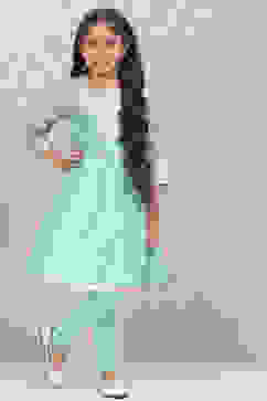 Turquoise Art Silk Straight Printed Kurta Set image number 0