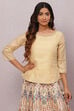 Beige Straight Art Silk Short Yarndyed Kurti image number 2