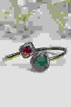 Green Red Brass Bracelet image number 0