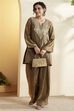 Green Metallic Yoke Design Kurta Set image number 0