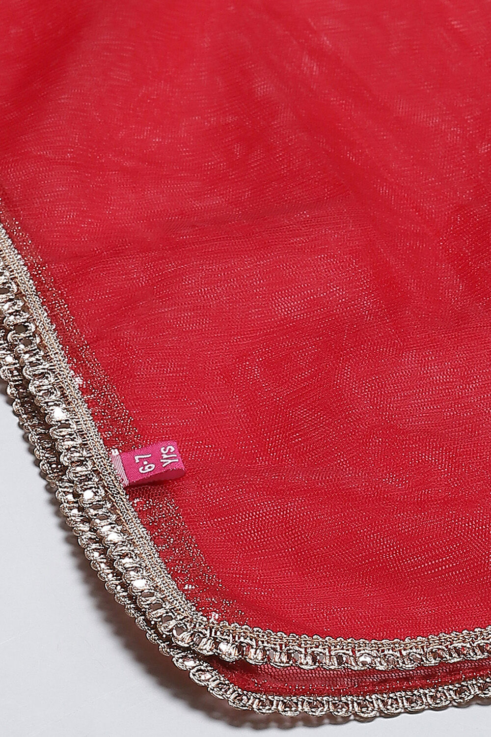 Red Nylon Flared Kurta Sharara Suit Set image number 3