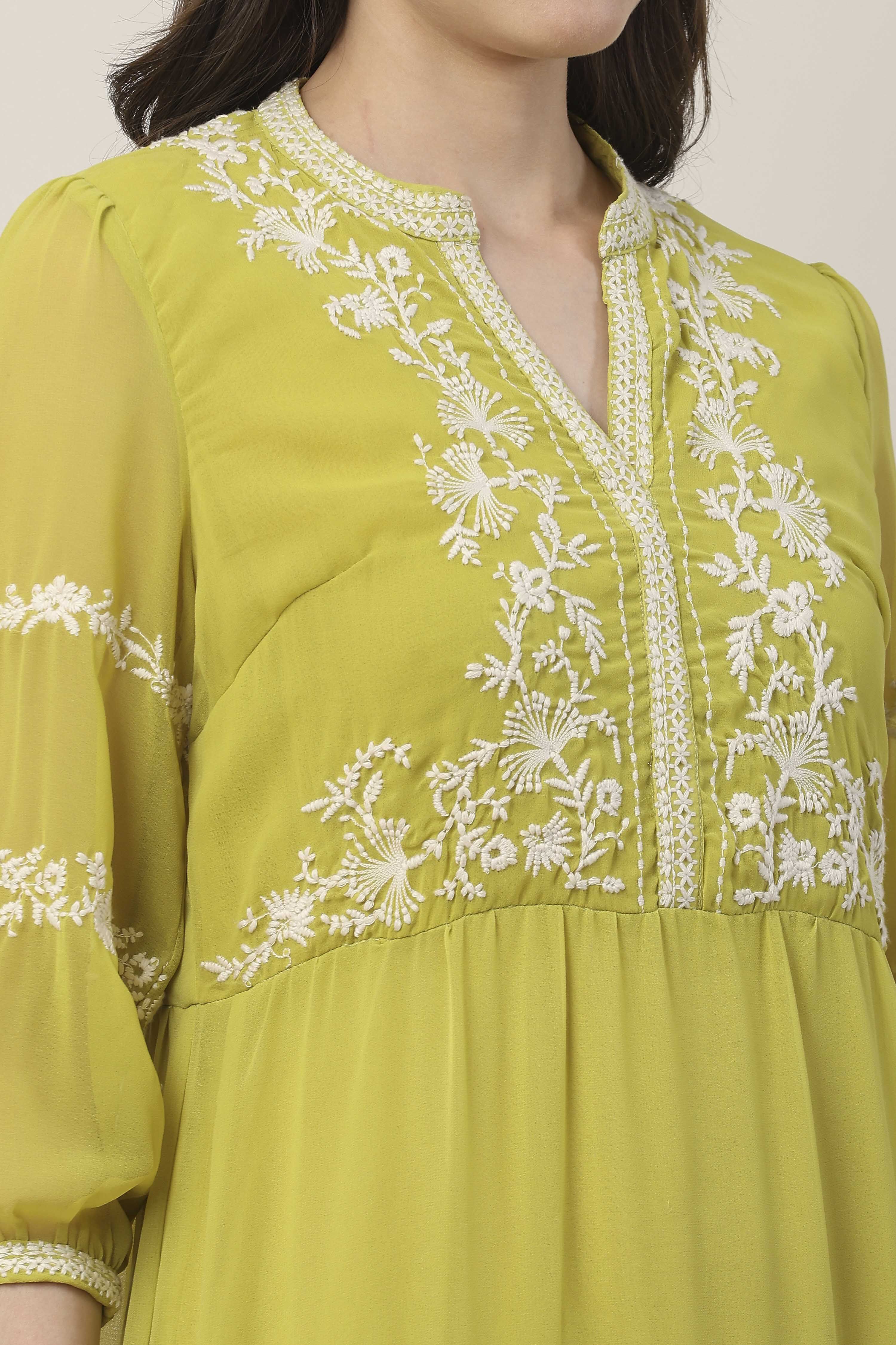 Lime Tiered Dress image number 1