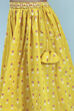 Yellow Cotton Printed Regular Lehenga Set image number 2