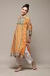 Burnt Orange LIVA Straight Printed Kurta image number 5