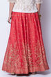 Off White Gold Metallic Print Skirt image number 5