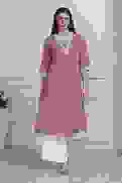 Purple Cotton Straight Kurta image number 5