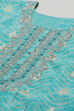 Blue Modal Machine Embroidered Unstitched Suit Set image number 2