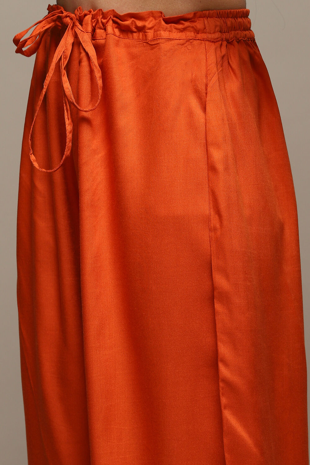 Rust & Indigo Rayon Straight Kurta Palazzo Suit Set image number 2