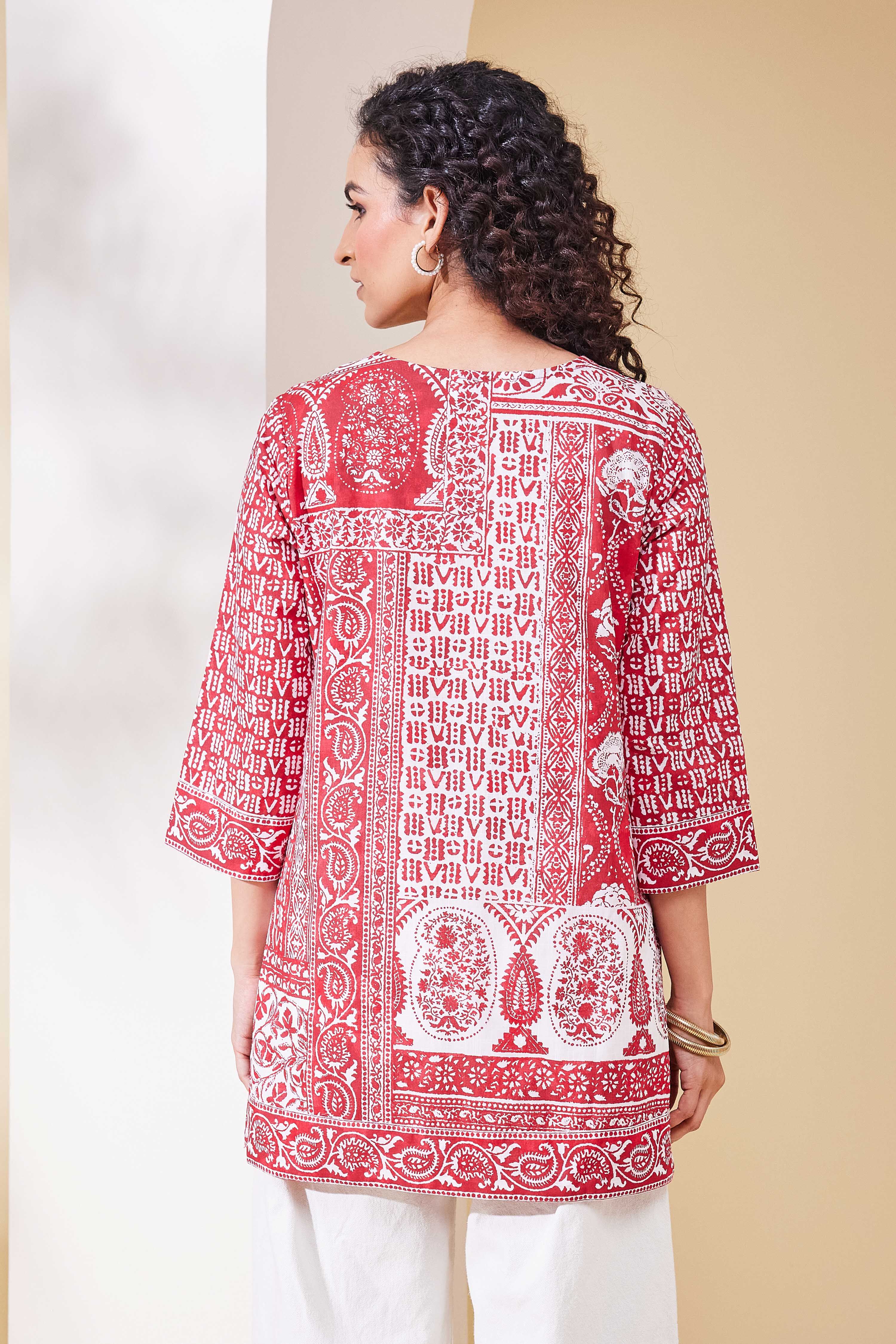 Indigo Cotton Straight Kurta image number 3