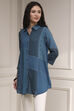 Blue Printed Straight Shirt image number 2