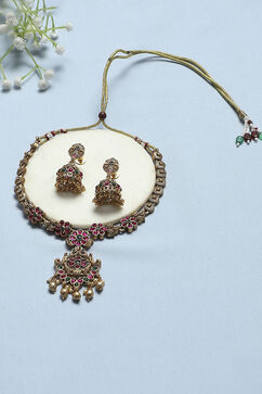 Red Green Alloy Necklace Set image number 0