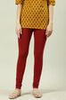 Camel Cotton Blend Solid Churidar image number 2