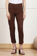 Burgundy Cotton Solid Jeggings image number 4