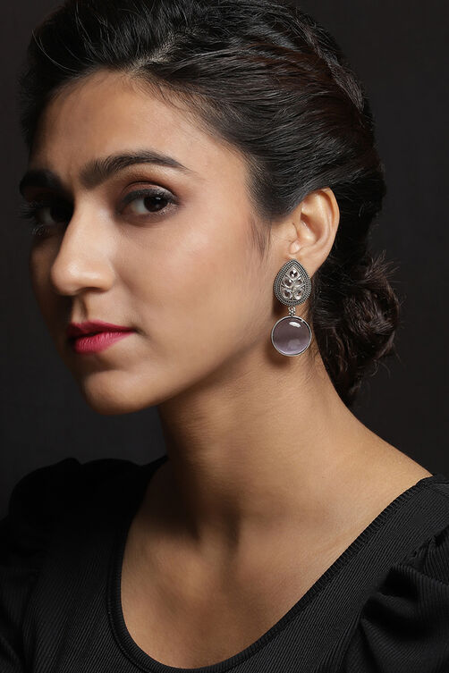 Light Purple Oxidised Earrings image number 1