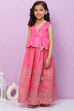 Plum Art Silk Flared Lehenga image number 3
