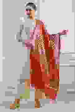 Red Polyester Yarndyed Dupatta image number 1