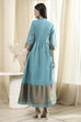 Fuschia Polyester Blend  Kurta image number 3