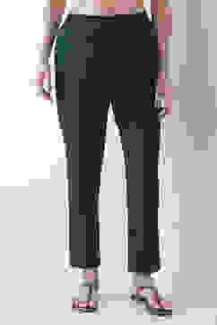 Bottle Green Cotton Solid Fitted Pants image number 4