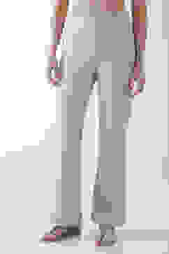 Beige Solid Flared Pants image number 4