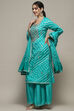Orange Silk Blend Unstitched Suit set image number 5