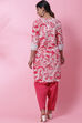 White And Blue Cotton A-Line Kurta Salwar Pant Suit Set image number 4
