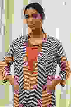 Orange Printed Straight Jacket image number 1