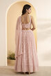 Pink Viscose Rayon Embellished Kalidar Lehenga Set image number 4