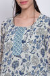 Cream Art Silk Straight Printed Kurti image number 1
