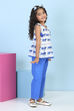 Navy Cotton Printed A-line Suit Set image number 4