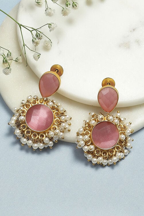 Pink Brass Earrings image number 0