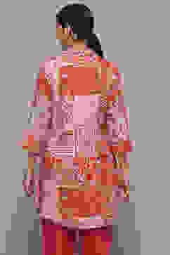 Fuchsia Viscose Straight Printed Short Kurta image number 3