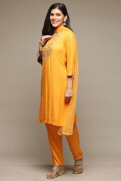 Mango Rayon Straight Kurta Pants Suit Set image number 5