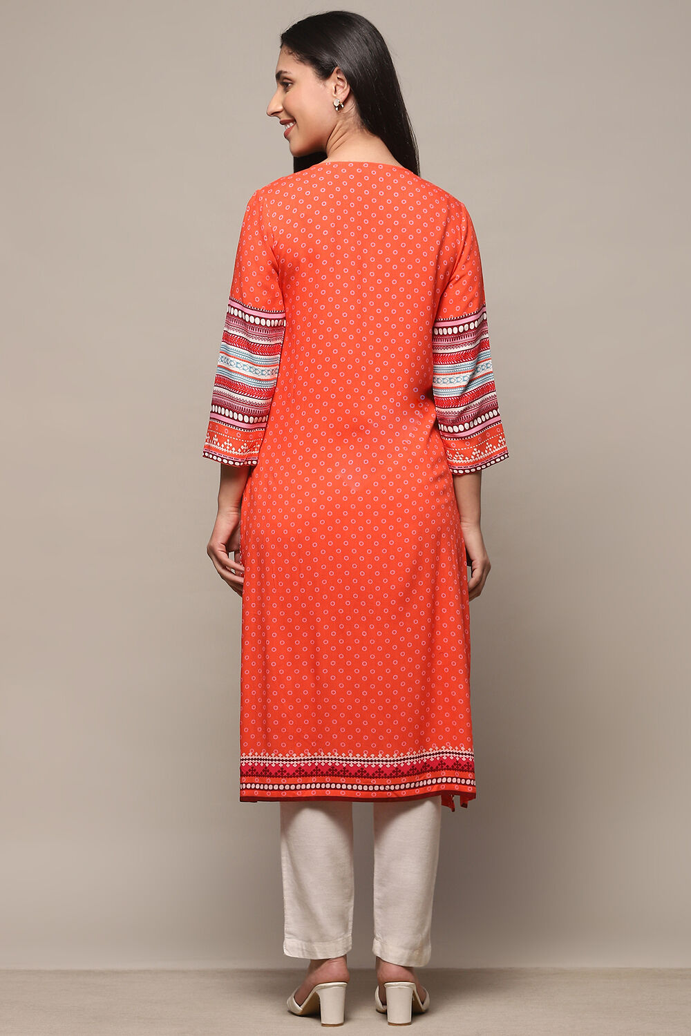 Red Rayon Straight Kurta image number 3