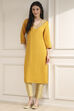 Red Solid Straight Kurta image number 5