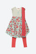 Off White And Pink Cotton Anarkali Suit image number 0