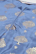 Blue Viscose Straight Printed Kurta image number 1