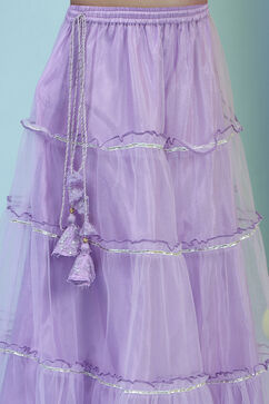 Lilac Net Lehenga Set image number 2
