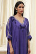 Blue Printed Kaftan-Style Kurta Set image number 1