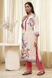 Ecru Floral Printed Straight Kurta image number 2